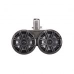 KM Marine 6.5" (165 mm) Dual Tower Coaxial Speaker System - Charcoal LED Grills